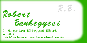 robert banhegyesi business card
